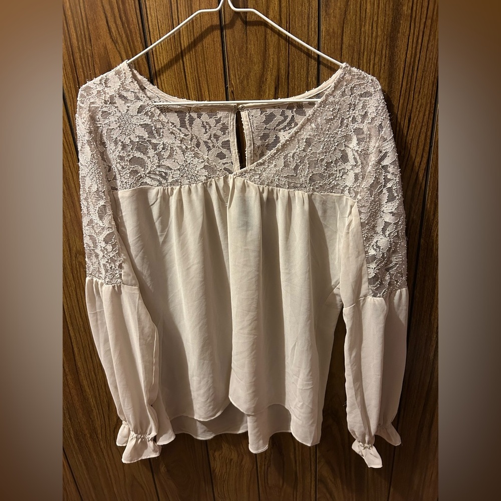 Elegant Lace Cream Blouse